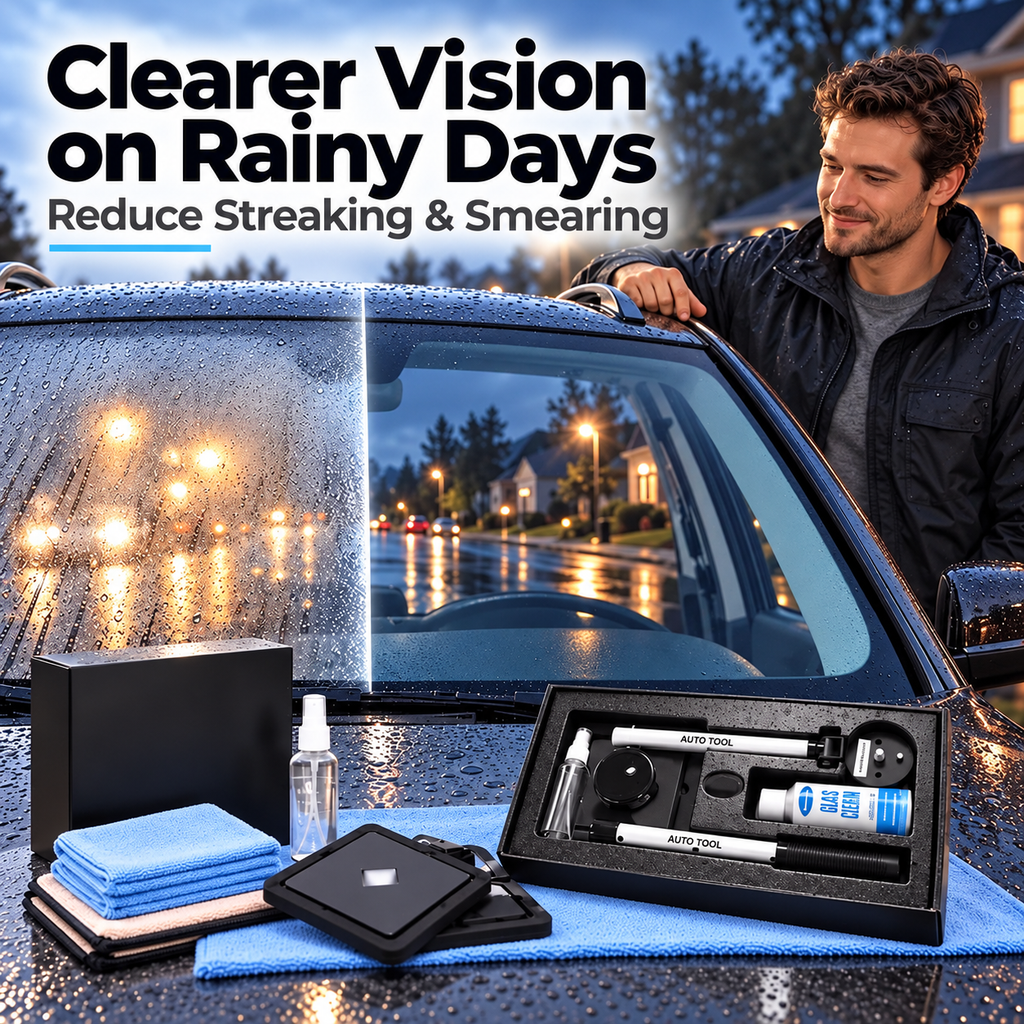 GlassWiz™ — Achieve Streak-Free Clarity with Effortless Dual-Sided Car Window Cleaning