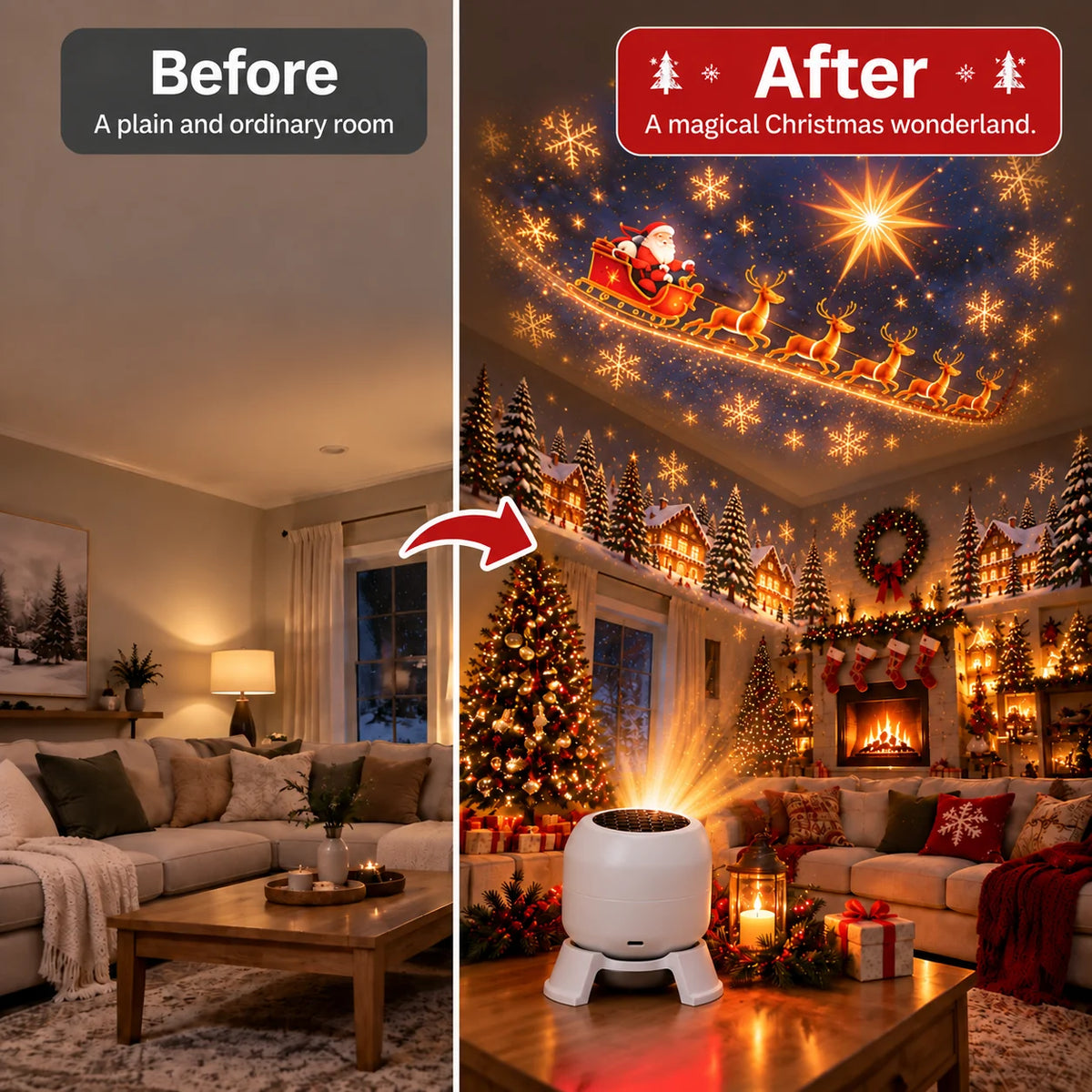 FestivaGlow™ — Instantly Create a Magical Holiday Atmosphere with Christmas Projector Lights