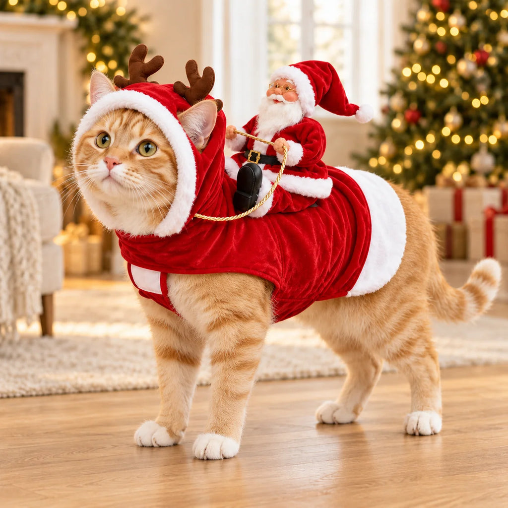 FestivePaws™ — Dress Your Pet in Holiday Cheer with a Cozy Santa Reindeer Costume