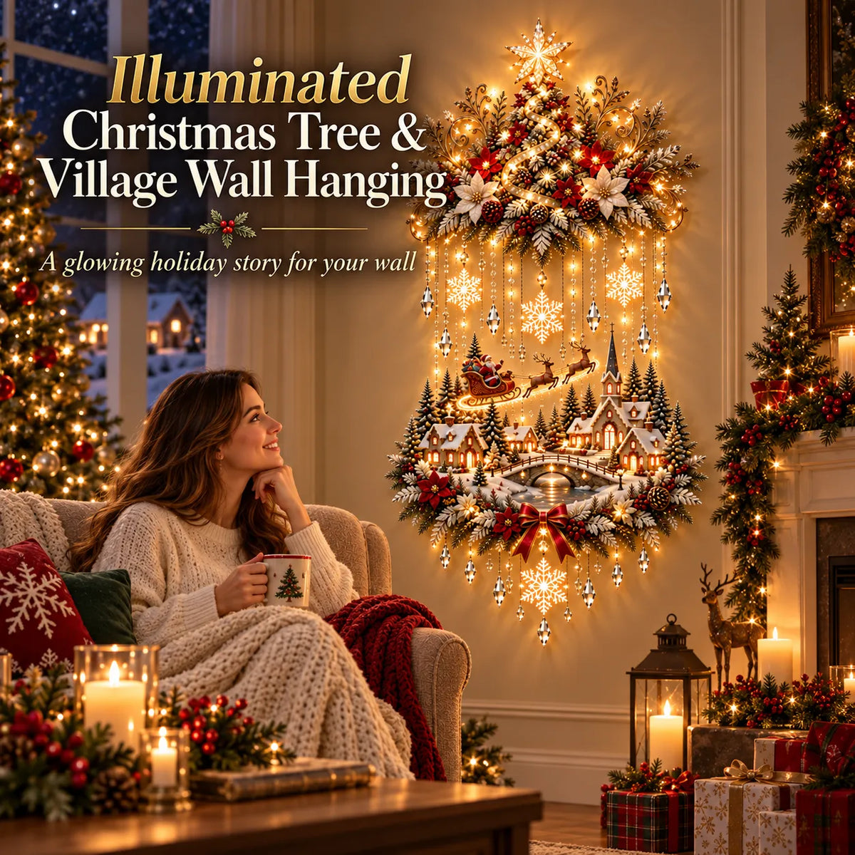 Festivilla™ — Transform Your Walls with Enchanting Christmas Charm and Warm Lights