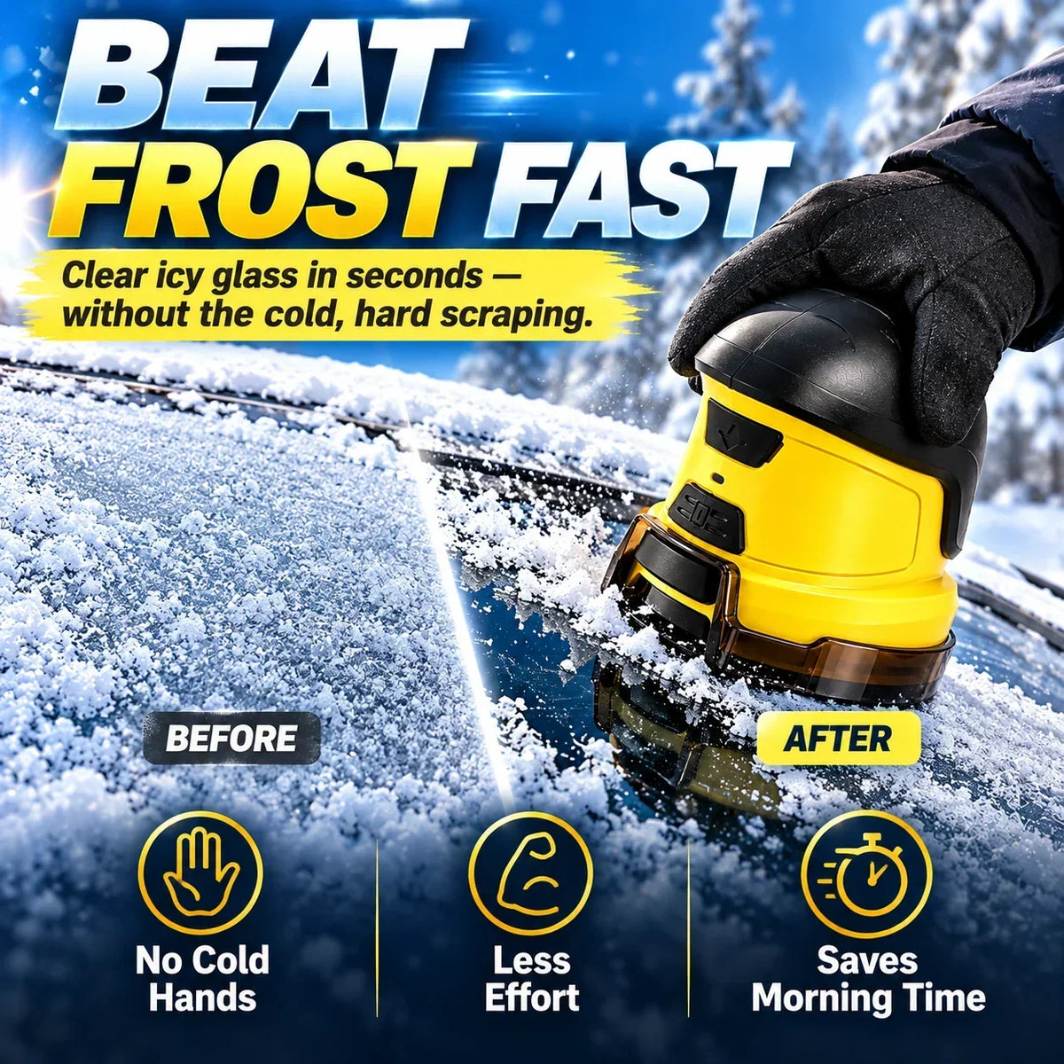 FrostAway™ — Effortlessly Clear Ice and Frost from Your Windshield