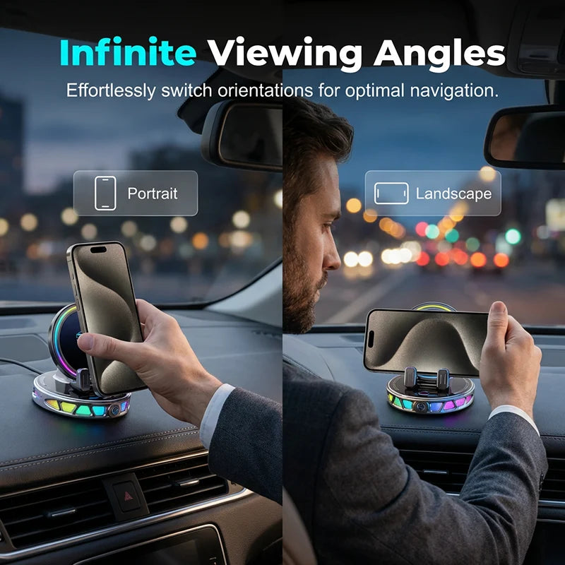 GripGlow™ — Effortless Wireless Charging and Secure Phone Access for Every Drive