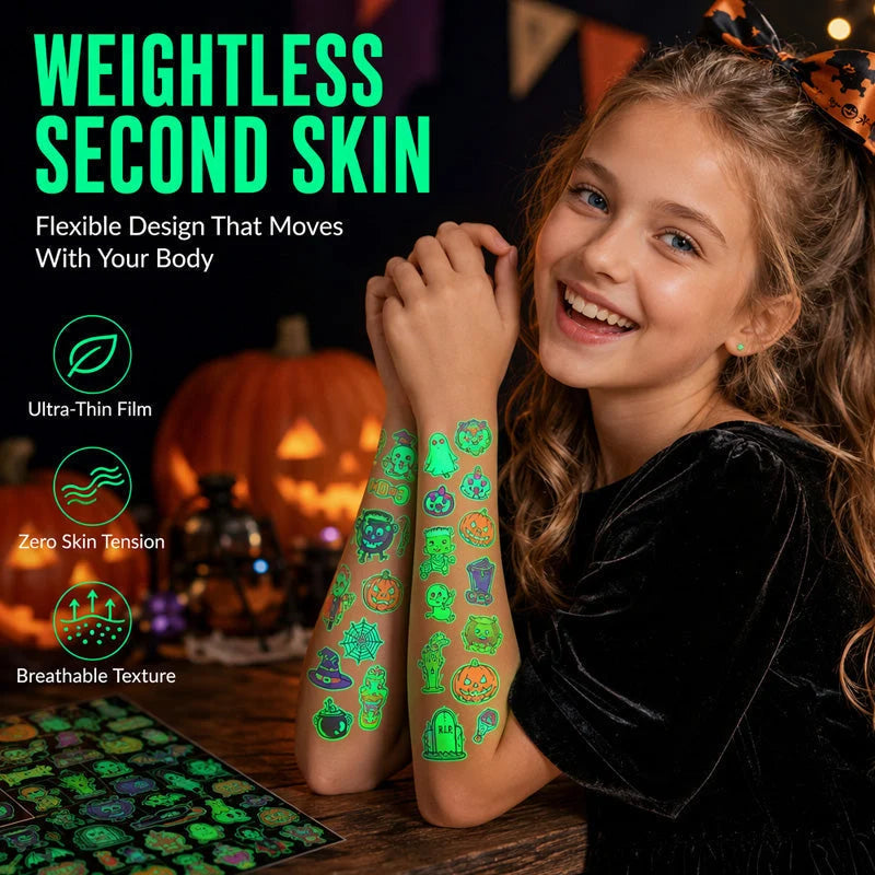LumiGlow™ — Illuminate Your Celebrations with Stunning Glow-in-the-Dark Tattoo Stickers