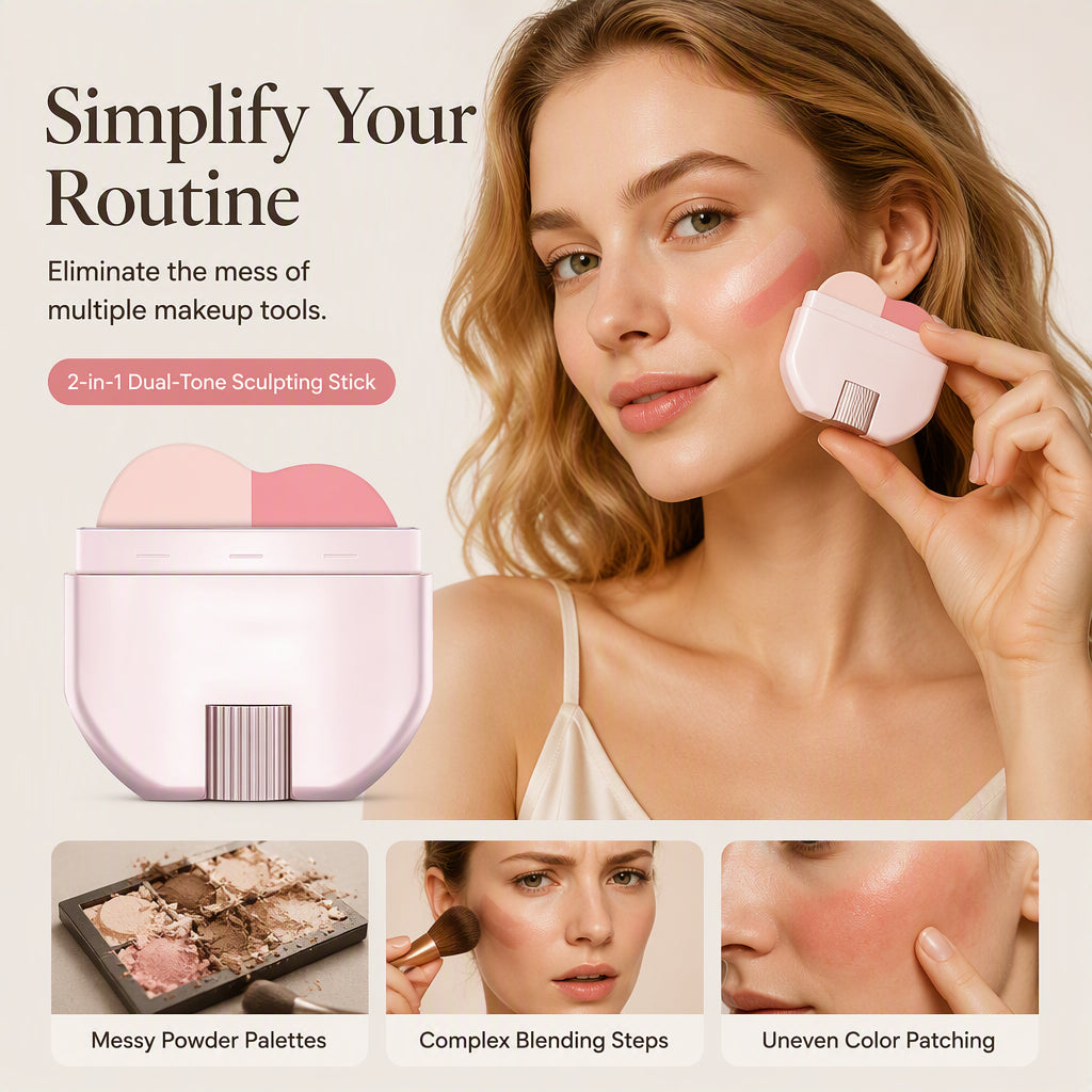 RadiantGlow™ — Effortlessly Achieve a Sculpted Look with Blush Highlighter 2