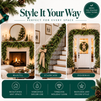 FestivaLuxe™ Christmas Garland — Transform Your Holiday Space with Timeless Elegance